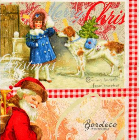 Serwetka decoupage firmy PAPER+ święta retro 33x33cm